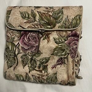 Vintage floral multi compartment makeup/toiletry bag